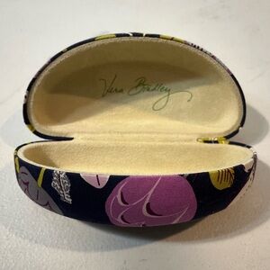 VERA BRADLEY Oversized Clamshell Glasses Case Birds, Flowers Dragonflies